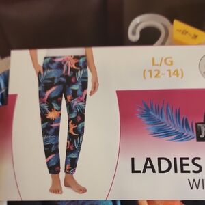 Jockey Women's Tropical Print Pajama Pants - Black and Orange